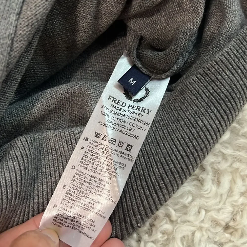 NWOT - Fred Perry Cotton Zip Sweater